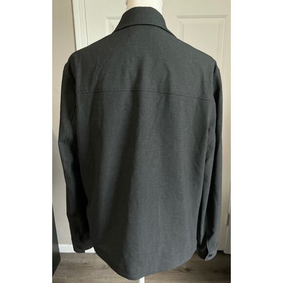 ZARA 4 Way Stretch Black Snap Front Lightweight Blazer Shirt Jacket Large - Picture 2 of 9